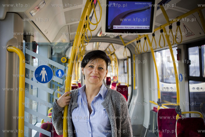 Zajezdnia tramwajowa w Gdańsku Nowym Porcie. Nz. motorniczaWioletta...