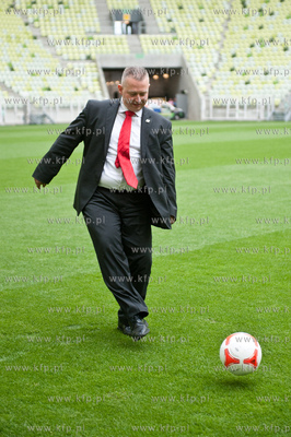 Gdansk. Stadion PGE Arena. Konferencja wladz miasta...