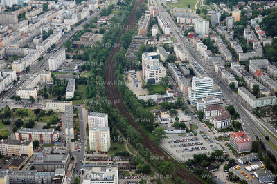 Gdynia z lotu ptaka. Nz. Fragment centrum miasta z...