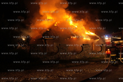 Pozar goralskiego domu na ulicy Warzywniczej w Wejherowie,...