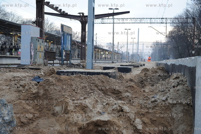 Sopot. Dworzec PKP.  Budowa tunelu pod torami, ktory...