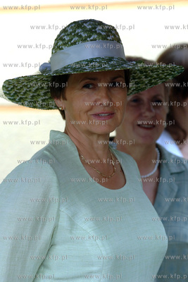 Imieniny Lecha i Danuty Walesy. Nz. Danuta Walesa w...