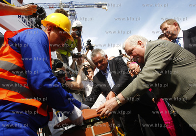 Gdansk Letnica. Ceremonia wmurowania kamienia wegielnego...