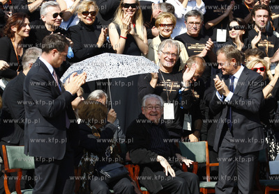 Gdansk. Wmurowania kamienia wegielnego pod budowe Teatru...