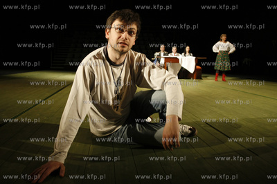 Gdansk. Teatr Wybrzeze. Proba sztuki Radoslawa Paczocha...