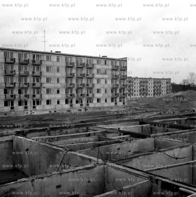 Budowa blokow na ulicy Lozy w Gdansku - Brzeznie. 13.01.1975...