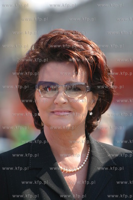 Stocznia Gdynia.  Jolanta Kwasniewska podczas uroczystosci...