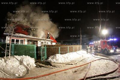 Pozar domu na ulicy Ornitologow 4 w Gdansku - Gorkach...