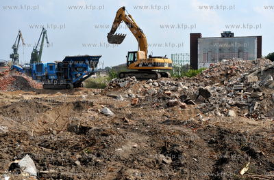 Gdansk, byla Stocznia Gdanska. Wyburzanie dawnej stoczniowej...