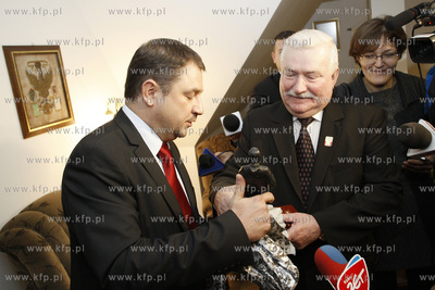 Gdansk. Biuro Lecha Walesy. Spotkanie Przewodniczacego...