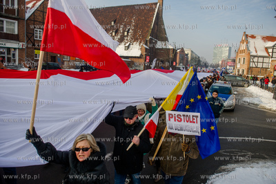 Gdansk. Manifestacja pod haslem W obronie Twojej wolnosci,...