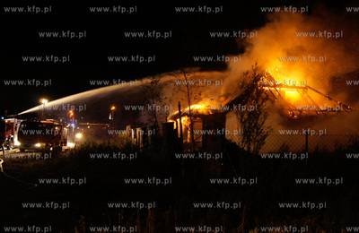 Pozar goralskiego domu na ulicy Warzywniczej w Wejherowie,...
