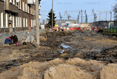 Gdansk. Ul. Rybaki Gorne w okolicach dawenj Stoczni...
