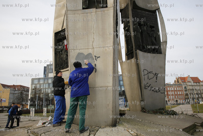 Nieznani sprawcy sprofanowali Pomnik Poległych Stoczniowców...