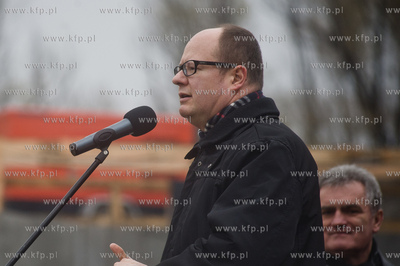 Gdansk. Powstajacy Wezel Marynaki Polskiej. Uroczystosc...