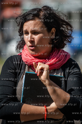 Gdansk. Plac Kobzdeja. Konferencja prasowa komitetu...
