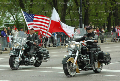 Parada 3-majowa, chicagowskiej Polonii. Nz. motocyklisci...