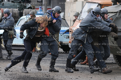 Plan zdjeciowy filmu o masakrze robotnikow na Wybrzezu...