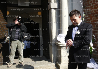 Gdansk. Katedra Oliwska. Slub Dariusza Michalczewskiego...