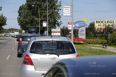 Korek na drodze Puck-Władysławowo na wjeździe do...