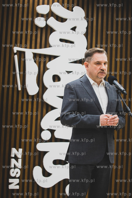 Gdańsk. Konferencja prasowa przewodniczącego NSZZ...