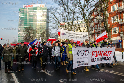 Gdansk. Manifestacja pod haslem W obronie Twojej wolnosci,...