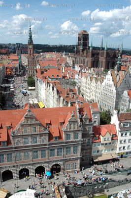 Panorama Gdanska z 55-metrowego dzwigu firmy Castel...