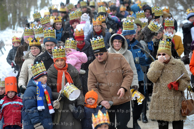 Orszak Trzech Kroli z okazji ich swieta. Pochod Trzech...
