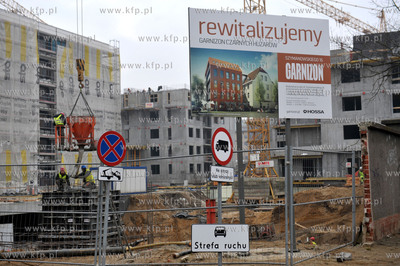 Gdansk Wrzeszcz. Budowa przez firme Hossa osiedla Garnizon....