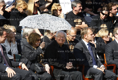 Gdansk. Wmurowania kamienia wegielnego pod budowe Teatru...