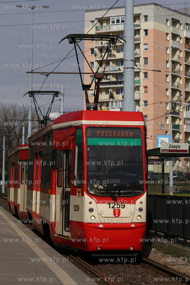 Tramwaj Konstal 105 Na linii nr 8 na pętli Gdańsk...