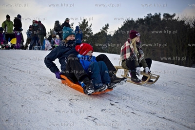 Saneczkarze opanowali górkę w Parku Ronalda Reagana.
08.01.2017
fot....