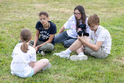 Kinowe wakacje w Gdyni. Nz. Plan filmowy  podczas warsztatów...