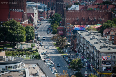 Gdansk. Widok na ulice Rajska z wiezowca Zieleniak.
04.09.2012
fot....