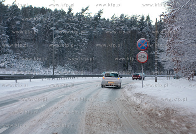 Gdansk, ul. Slowackiego Nz. Warunki drogowe po obfitym...