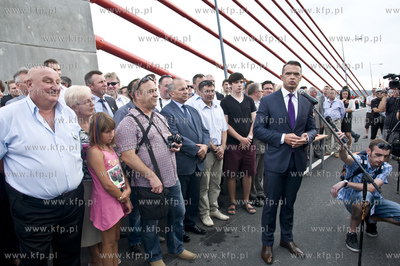 Otwarcie mostu w Kwidzynie. Nz. Minister Transportu,...