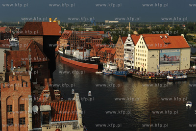 Gdansk, widok z wiezy Muzeum Archeologicznego na Motlawe,...