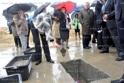 Gdansk. Rebiechowo. Uroczystosc wmurowania kamienia...