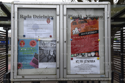 Gdańsk. Tablica ogłoszeń Rady Dzielnicy Piecki-Migowo...