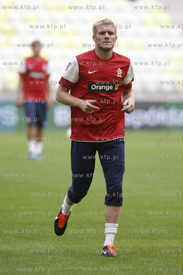Gdansk. Stadion pilkarski PGE Arena.Trening druzyny...