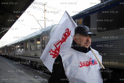 Gdansk. Dworzec Glowny PKP. Strajk kolejarzy.
25.01.2013
fot....