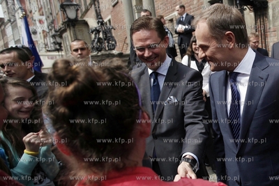 Gdansk. Wizyta premiera Finlandii Jyrki Katainenena....