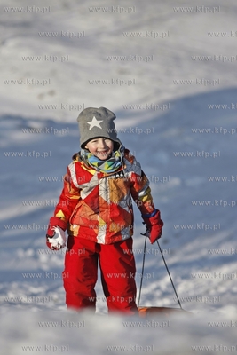 Sanki w parku Reagana w Gdansku. 01.02.2015 fot. Krzysztof...