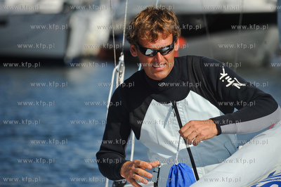 Gdynia. Port Jachtowy. Zeglarz Mateusz Kusznierewicz,...