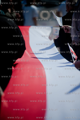 Gdansk. Manifestacja sympatykow Prawa i Sprawiedliwosci...