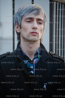 Gdansk. Pikieta osob solidarnych z Ukraina, zorganizowana...