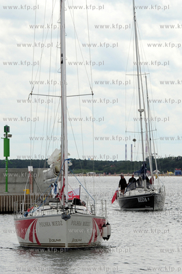 Sopot. Przystan Jachtowa. Uroczyste powitanie jachtu...