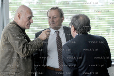 Andrzej Kotkowski na planie zdjeciowym filmu "Uklad...