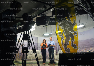 Studio telewizji CSBTV w Rumi. Nagranie programu "...