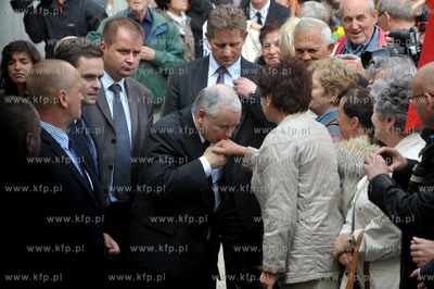 Gdansk, Wrzeszcz. Jaroslaw Kaczynski przyjechal do...